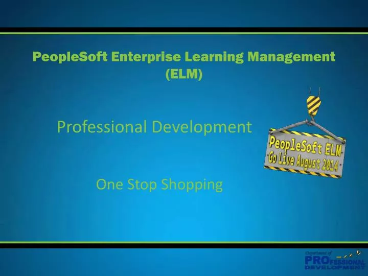 peoplesoft enterprise learning management elm