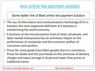some knowlegde about best online fee payment solution