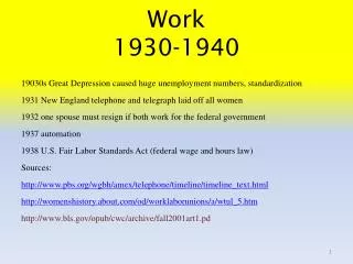 Work 1930-1940