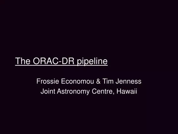 the orac dr pipeline