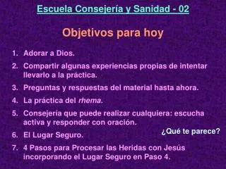 objetivos para hoy