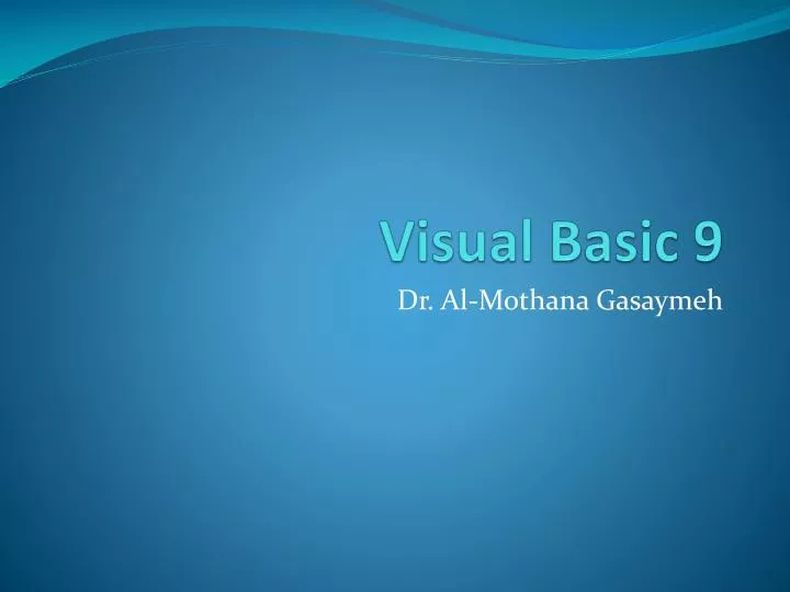 visual basic 9