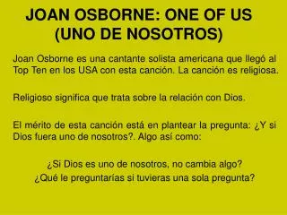 joan osborne one of us uno de nosotros
