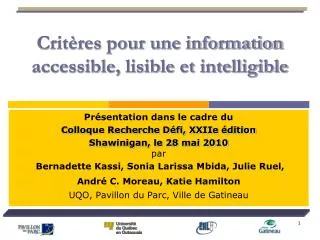 crit res pour une information accessible lisible et intelligible