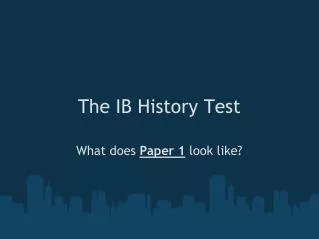 The IB History Test