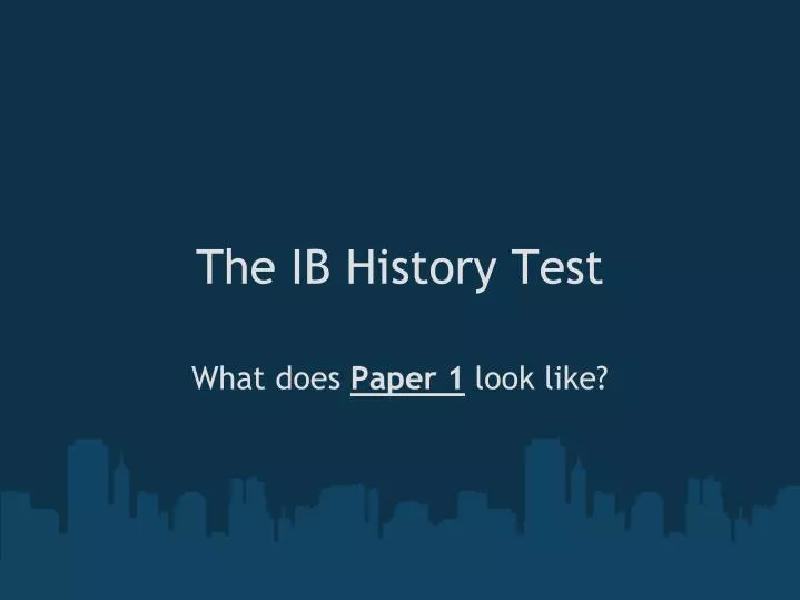 the ib history test