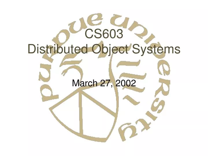 cs603 distributed object systems