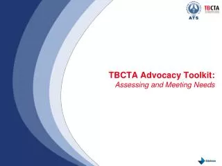 TBCTA Advocacy Toolkit: Assessing and Meeting Needs