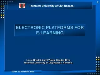 ELECTRONIC PLATFORMS FOR E-LEARNING