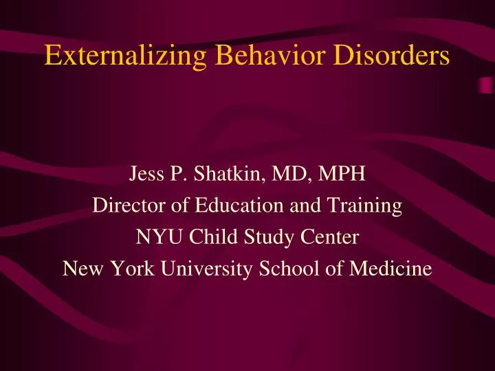 externalizing behavior disorders