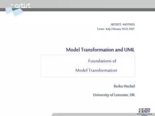 Foundations of Model Transformation