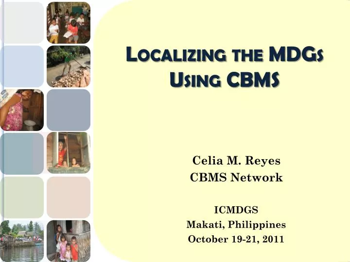 localizing the mdgs using cbms