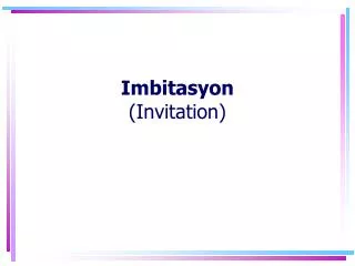 Imbitasyon (Invitation)