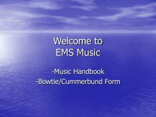 Welcome to EMS Music