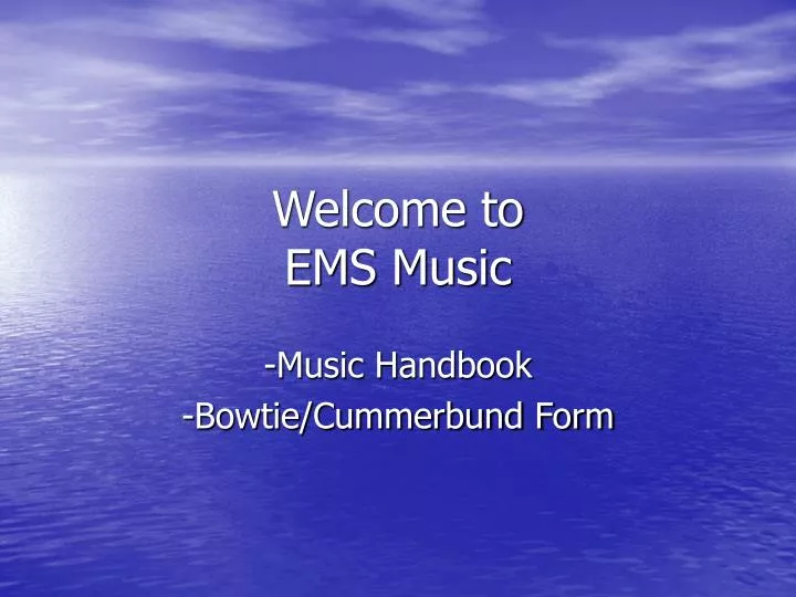 welcome to ems music