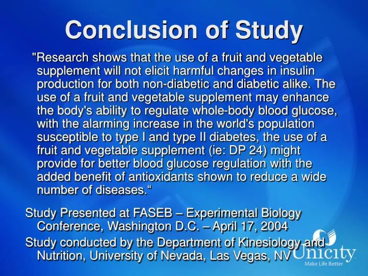 conclusion of study