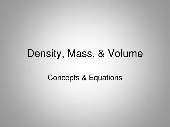 density mass volume