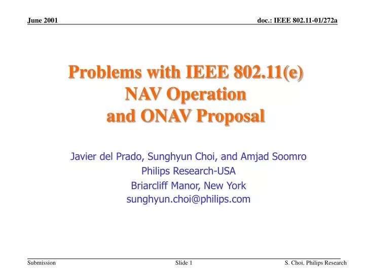 problems with ieee 802 11 e nav operation and onav proposal
