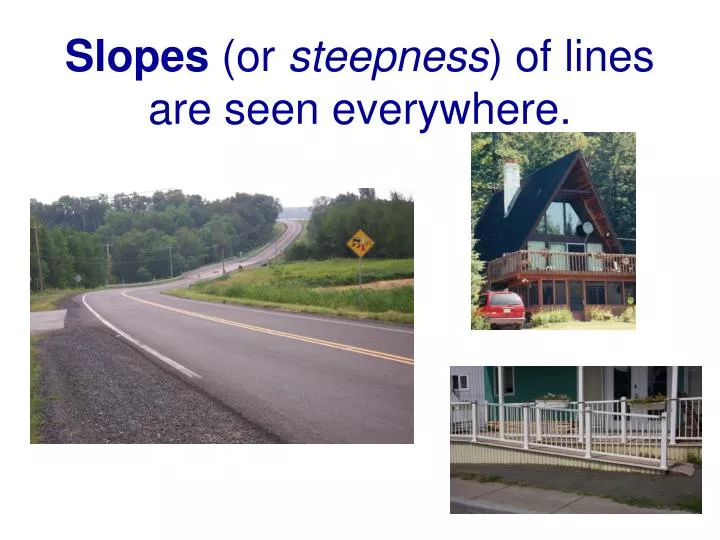 slopes or steepness of lines are seen everywhere