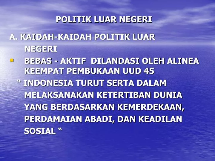 politik luar negeri