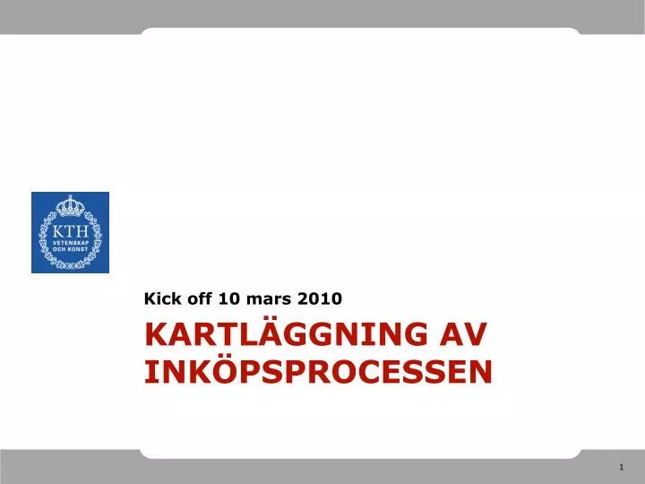 kartl ggning av ink psprocessen