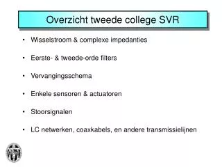 overzicht tweede college svr