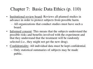 Chapter 7: Basic Data Ethics (p. 110)