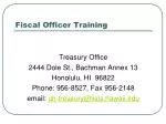 Fiscal Officer Training - slide 1