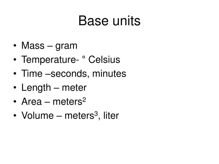 base units