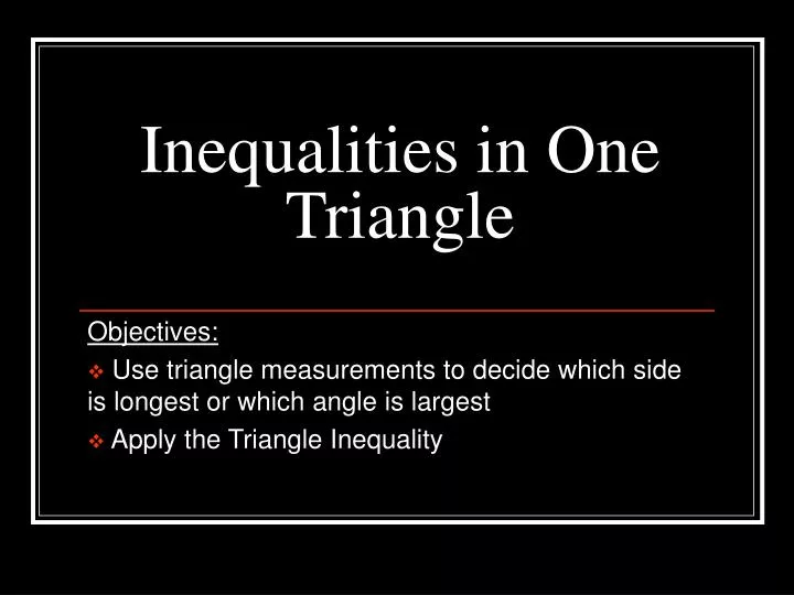 inequalities in one triangle