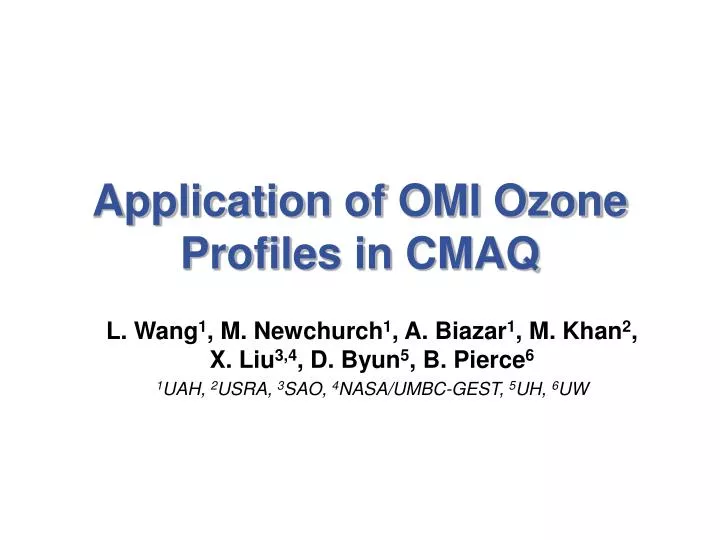 application of omi ozone profiles in cmaq