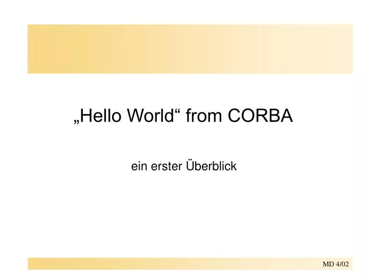 hello world from corba