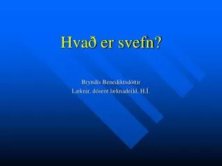 hva er svefn