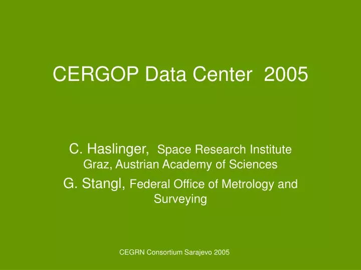 cergop data center 2005