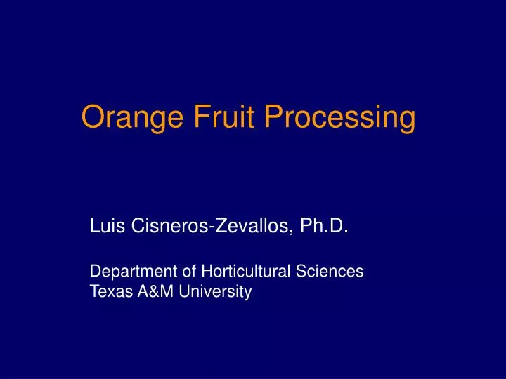 orange fruit processing