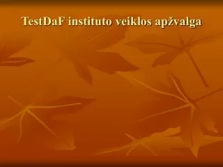testdaf instituto veiklos ap valga