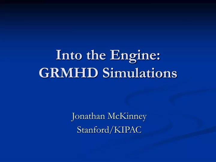into the engine grmhd simulations