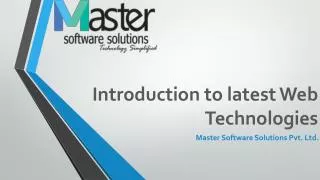 Web Technology - Master Softwares