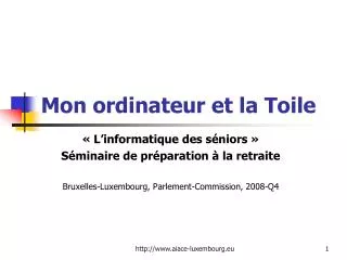 mon ordinateur et la toile