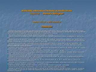 activit i educative formale i nonformale inspector daniela s l gean