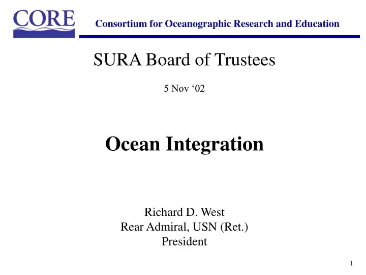 sura board of trustees 5 nov 02 ocean integration richard d west rear admiral usn ret president