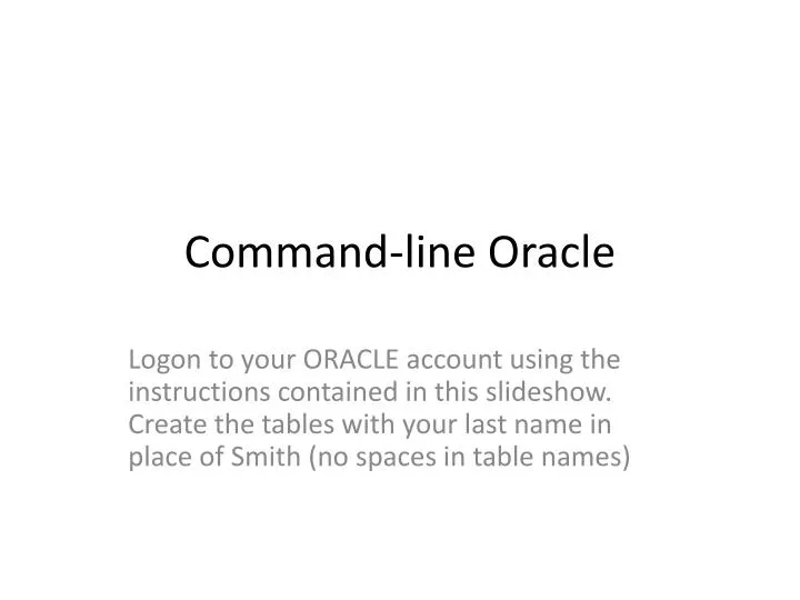 command line oracle