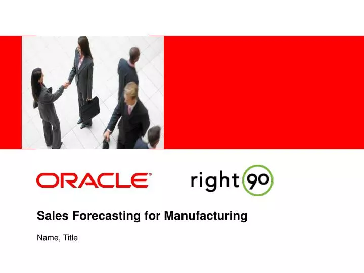 sales forecasting for manufacturing