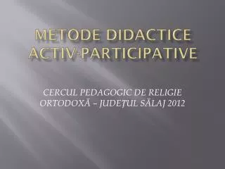 metode didactice activ participative