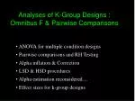 Analyses of K-Group Designs : Omnibus F &amp; Pairwise Comparisons - slide 1