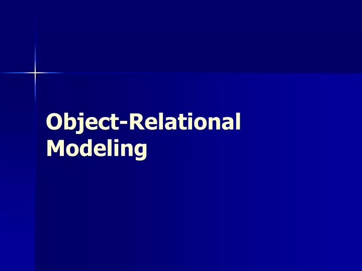object relational modeling
