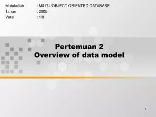 pertemuan 2 overview of data model