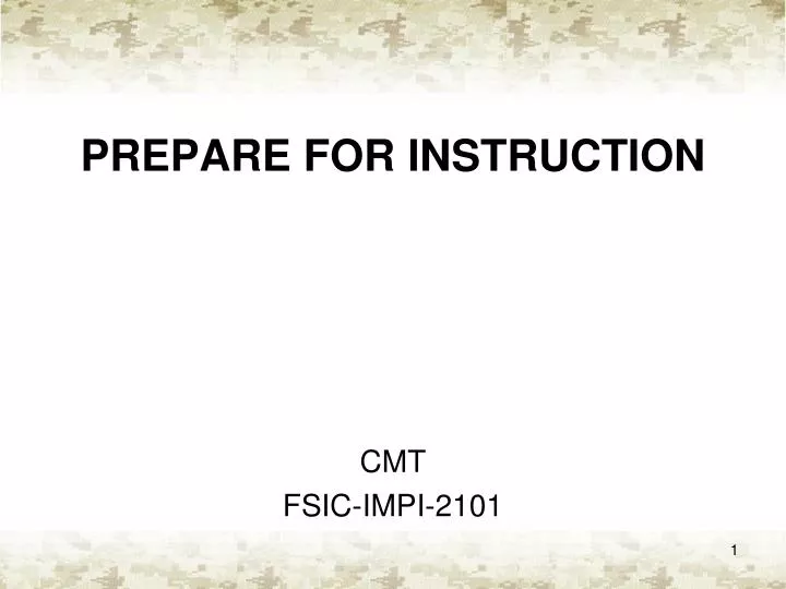 prepare for instruction