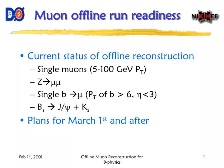 muon offline run readiness