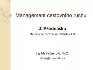 management cestovn ho ruchu